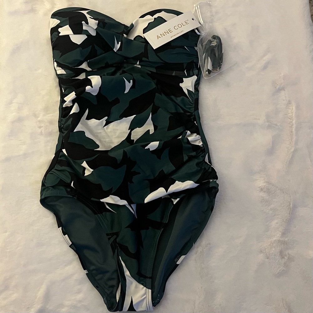 Anne Cole Green, Black and White Swimsuit